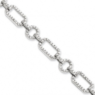 Picture of Sterling Silver CZ Link Bracelet