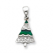 Picture of Sterling Silver CZ Christmas Tree Pendant