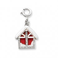 Picture of Sterling Silver Enameled & CZ House Charm