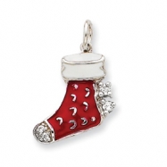 Picture of Sterling Silver Enameled Stocking Charm