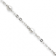 Picture of Sterling Silver 1mm Beaded Chain Anklet