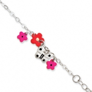 Picture of Sterling Silver Adjustable Enameled Baby ID Charm Bracelet