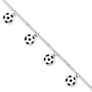 Picture of Sterling Silver Enameled Soccer Ball and Shoe Bracelet