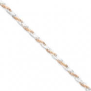 Picture of Sterling Silver 2.5mm Rose Vermeil Rope Chain