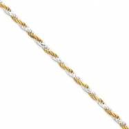 Picture of Sterling Silver 2.5mm Yellow Rope Chain