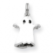Picture of Sterling Silver White Enamel Ghost Charm