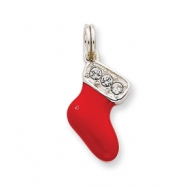 Picture of Sterling Silver CZ Enamel Stocking Charm