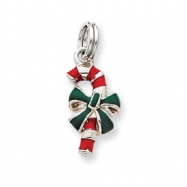 Picture of Sterling Silver Enamel Candy Cane Charm