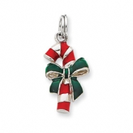 Picture of Sterling Silver Enamel Candy Cane Charm