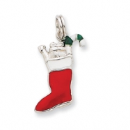 Picture of Sterling Silver Enamel Stocking Charm