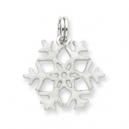 Picture of Sterling Silver Enameled Snowflake Charm