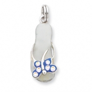 Picture of Sterling Silver CZ Butterfly Enamel Sandal Charm