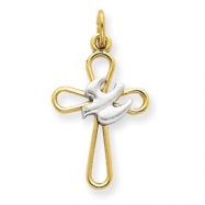 Picture of 18k Gold -plated & Sterling Silver Holy Spirit Cross Charm