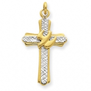 Picture of 18k Gold -plated & Sterling Silver Dove Cross Charm