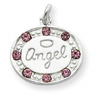 Picture of Sterling Silver w/ Swarovski Crystal Angel Pendant