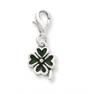Picture of Sterling Silver Green Enameled Four Leaf Clover Charm