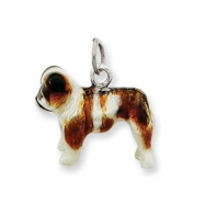 Picture of Sterling Silver Enameled Bulldog Charm