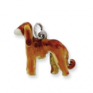 Picture of Sterling Silver Enameled Afgan Dog Charm