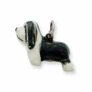 Picture of Sterling Silver Enameled Bearded Collie Charm