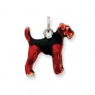 Picture of Sterling Silver Enameled Airedale Dog Charm