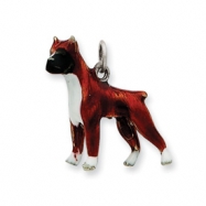 Picture of Sterling Silver Enameled Boxer Dog Charm