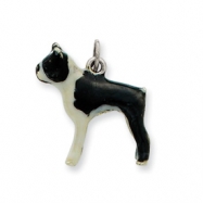 Picture of Sterling Silver Enameled Boston Terrier Charm