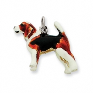 Picture of Sterling Silver Enameled Beagle Charm