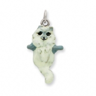 Picture of Sterling Silver Enameled Cat Hanging Charm