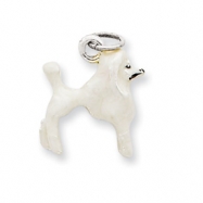Picture of Sterling Silver Enameled White Poodle Charm