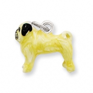 Picture of Sterling Silver Enameled Fawn Pug Charm
