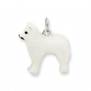 Picture of Sterling Silver Enameled Samoyed Charm