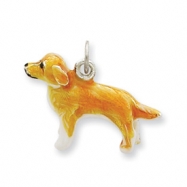 Picture of Sterling Silver Enameled Golden Retriever Charm