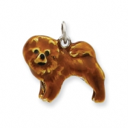 Picture of Sterling Silver Enameled Chow Dog Charm