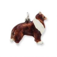 Picture of Sterling Silver Enameled Large Collie Dog Charm