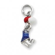 Picture of Sterling Silver Enamel Cheerleader Charm