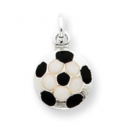 Picture of Sterling Silver Enameled Soccer Ball Charm