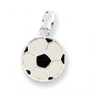 Picture of Sterling Silver Enameled Soccer Ball Charm