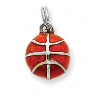 Picture of Sterling Silver Enameled Basketball Charm