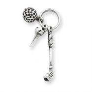 Picture of Sterling Silver Antiqued Golfer's Charm