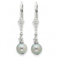 Picture of Sterling Silver Grey Cultured Pearl Earrings