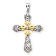 Picture of Sterling Silver Vermeil CZ Cross Pendant