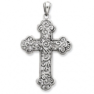 Picture of Sterling Silver Antiqued Swirl Cross Pendant