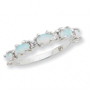 Picture of Sterling Silver Created Opal & CZ Ring