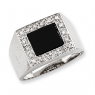 Picture of Sterling Silver Men's CZ & Onyx Ring
