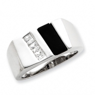 Picture of Sterling Silver Men's CZ & Onyx Ring