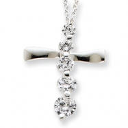 Picture of Sterling Silver CZ Cross Journey Necklace chain