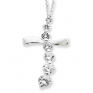 Picture of Sterling Silver CZ Cross Journey Necklace chain