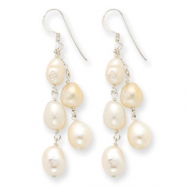 Picture of Sterling Silver White Freshwater Cultured Pearl Earrings
