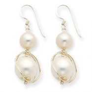 Picture of Sterling Silver White Freshwater Cultured Pearl Earrings