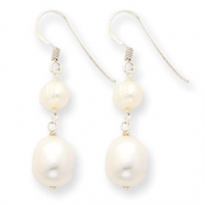 Picture of Sterling Silver White Freshwater Cultured Pearl Earrings